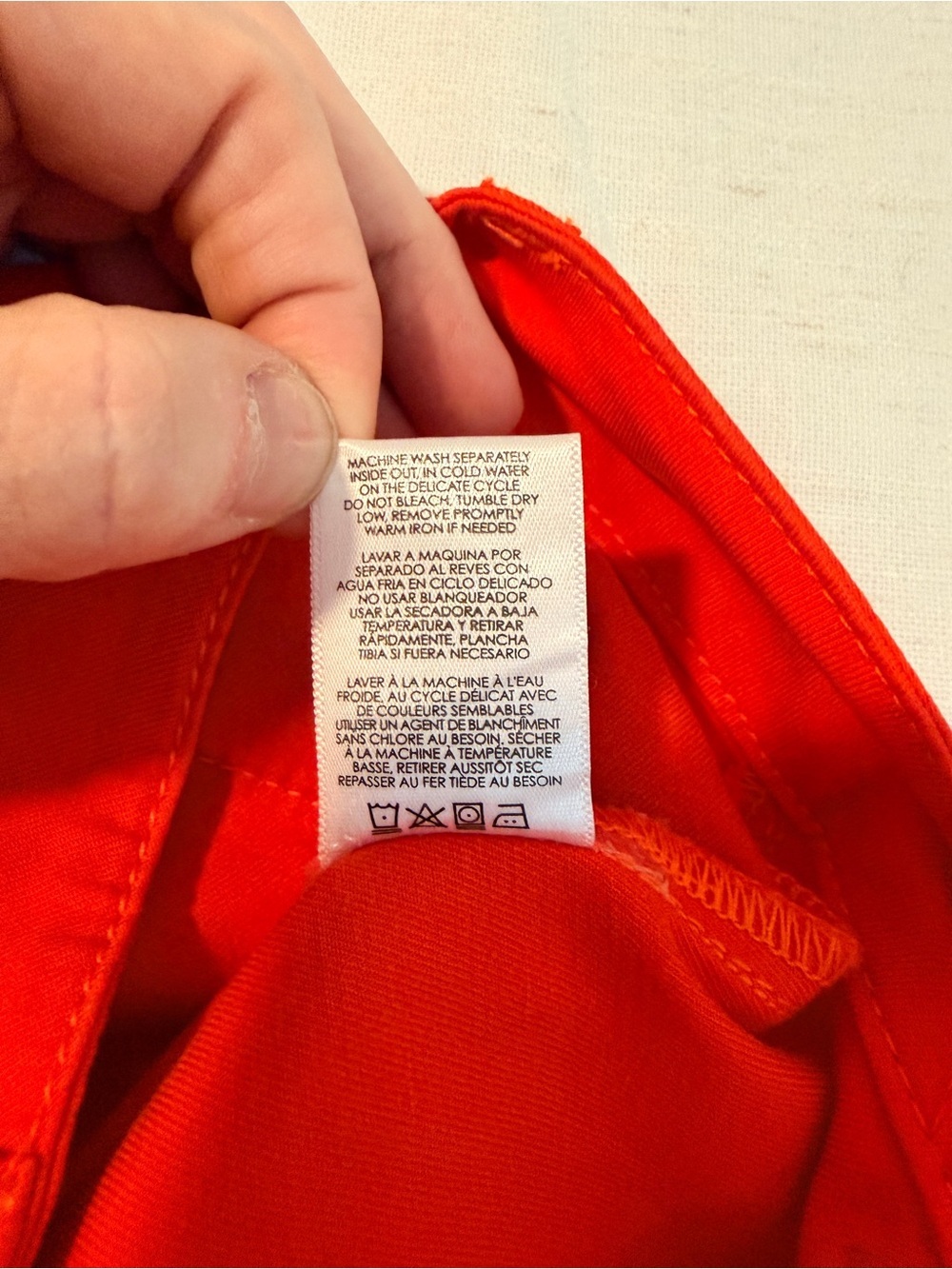 Cabi Utility Trouser Pants Size 10 Coral Orange Straight Leg Style 6046 - Picture 8 of 12